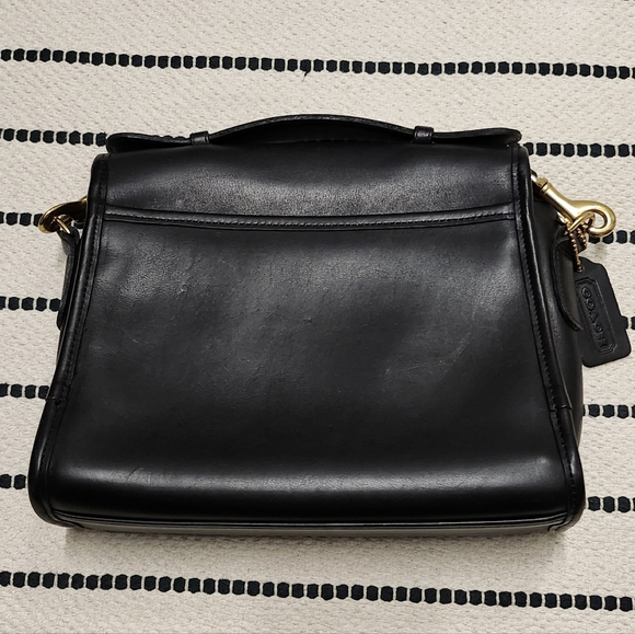Vintage Coach Court Turnlock 9870 Leather Bag Black - Picture 3 of 13